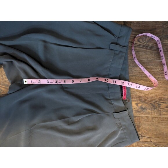 Alice + Olivia Womens Sz 8 Pants Olive Green Stretch Pleated Caree Trousers - Picture 5 of 11